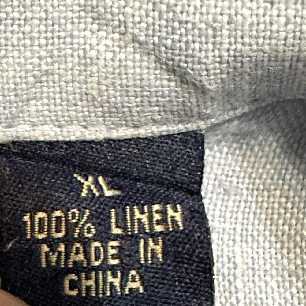 Tommy Bahama Shirt Mens XL Button Up Relax Linen Casual Blue Long Sleeve - Picture 4 of 11